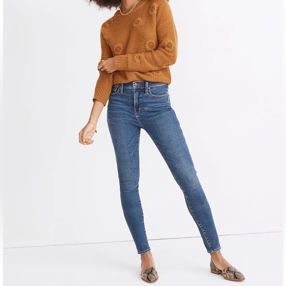 Madewell 10” High Rise Skinny Jeans Size 24 Wendover Wash Blue - MA616 - Picture 1 of 13